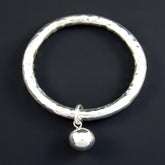 Hammered Bracelet with Silver Marble