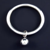 Plain Bracelet with Silver Marble