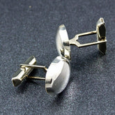 Oval Silver Cufflinks
