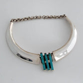 Plain Necklace With Turquoise Stones