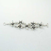 Floral Silver PLain Bracelet