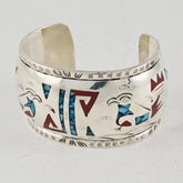 Plain Bracelet with Turquoise Drawings