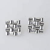 Square Hammered Clip On Earring