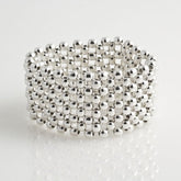 Beads Flexible Large Bracelet Mexican Sterling Silver