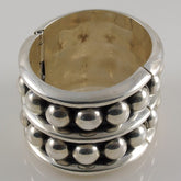 Pressed Bead Plain Bracelet Mexican Sterling Silver