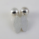 Plain Spheres and Flat Hammered Clip-on Earrings
