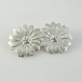 Brushed Flowers Clip-ons Earrings