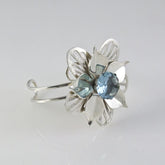 Blue Topaz Stone Flower Bracelet