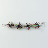 Multi Colored Stones Bracelet Mexican Sterling Silver