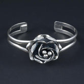 Small Rose Bracelet Mexican Sterling Silver