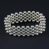 Silver Marbles Oval Bracelet