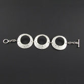 3 Hammered Circles Chain Bracelet