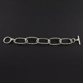 Ovals Chain Hammered Bracelet