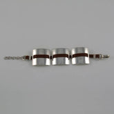 Shiny Squares with Leather Straps