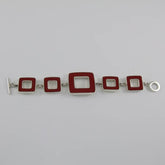 Coral Squares Chain Bracelet