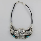 Silver Flowers with Turquoise Stones