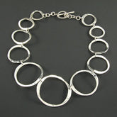 Hammered Bent Circles Necklace