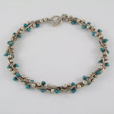 Silver & Turquoise Marbles Bracelet