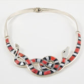 2 Snakes Stoned Necklace