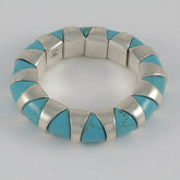 Turquoise Circular Bracelet Mexican Sterling Silver