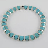 Turquoise Circular Necklace Mexican Sterling Silver