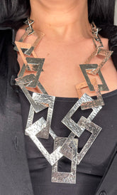 Hammered Rect Necklace