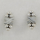 Plain Earrings with Silver Marbles