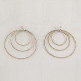 3 Hammered Rings Earrings