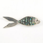 Abalone Shell Fish Brooch