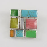Multi Stones Square Pendant