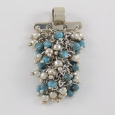 Silver & Turquoise Marbles Pendant