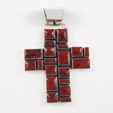 Coral Squares Cross