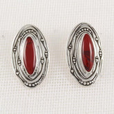 Coral Oval Earrings