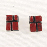 Square Coral Earrings