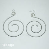 Big Spiral Plain Earrings Mexican Sterling Silver