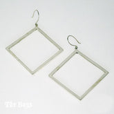 Square Plain Earrings Mexican Sterling Silver