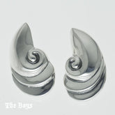 Seashells Plain Earrings Mexican Sterling Silver