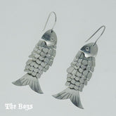 Fish Plain Earrings Mexican Sterling Silver