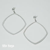Hoops Square Plain Earrings Mexican Sterling Silver
