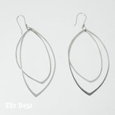 Two Leaves Plain Earrings Mexican Sterling Silver