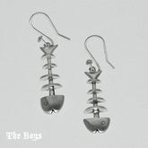 Fishbone Plain Earrings Mexican Sterling Silver