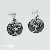 Tree of Life Oxidized Earrings Mexican Sterling Silver