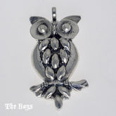 Owl Hammered Pendant Mexican Sterling Silver