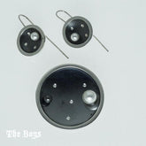 Set Plain Oxidized Pendant & Earrings Mexican Sterling Silver