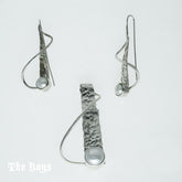 Set Hammered Pendant & Earrings Mexican Sterling Silver