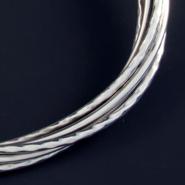 Hammered Silver Wires Necklace