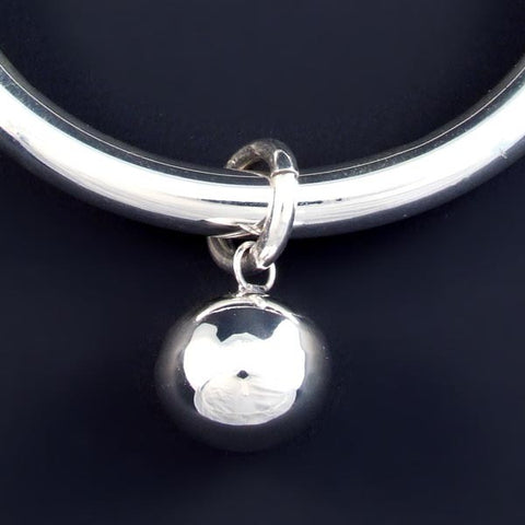Plain Bracelet with Silver Marble