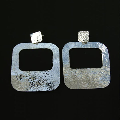 Hammered Square Earrings