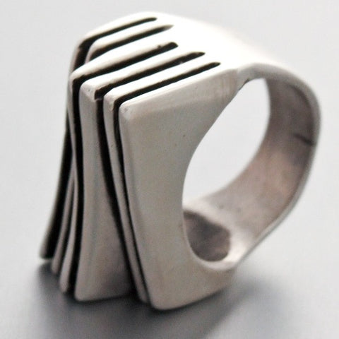 Art Deco Ring Plain Mexican Sterling Silver