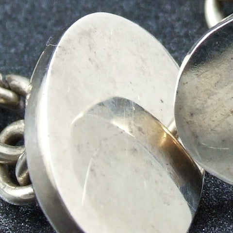 Oval Plain Silver Cufflinks